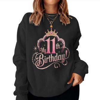 Girl 11Th Birthday For Girls 11 Year Old Girl Birthday Women Sweatshirt - Thegiftio UK