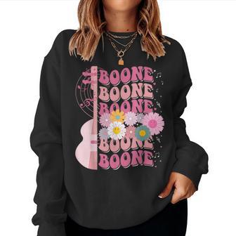 Girl Retro Boone Groovy Flower First Name Personalized 80'S Women Sweatshirt - Thegiftio UK