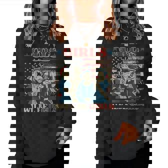 Girl Will Be Girls Patriotic Feminist 4Th Of July Usa Women Women Sweatshirt - Monsterry
