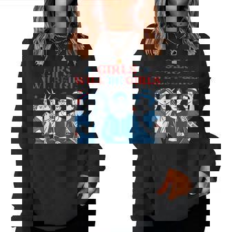 Girl Will Be Girls Patriotic Feminist 4Th Of July Womens Women Sweatshirt - Thegiftio