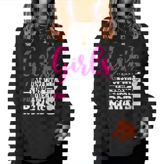 Girls Just Want To Have Fundamental Rights レディーススウェットシャツ - Kawaiitshirt