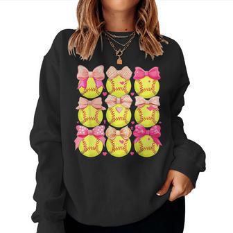 Girls Softball Pink Toddler Softball Women Sweatshirt - Thegiftio UK