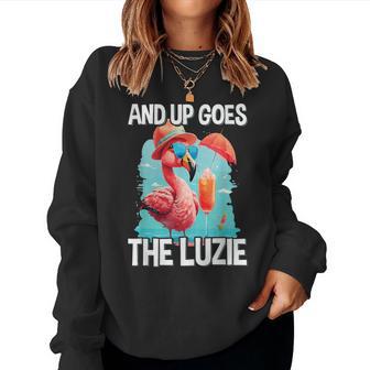 And Up Goes The Luzie Flamingo Party Tanzenpruch Sweatshirt Frauen - Geschenkecke