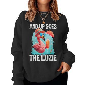 And Up Goes The Luzie Flamingo Party Tanzenpruch Sweatshirt Frauen - Geschenkecke