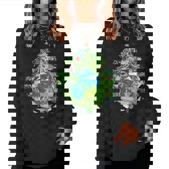 Green Mother Earth Day Gaia Goddess Environmental Awareness Women Sweatshirt - Monsterry