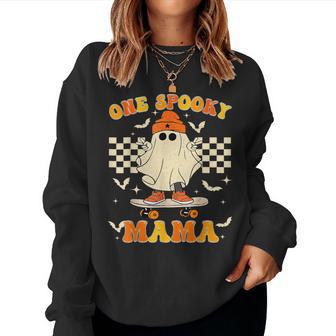 Groovy Boo One Spooky Mama First Halloween Birthday Boy Women Sweatshirt - Thegiftio