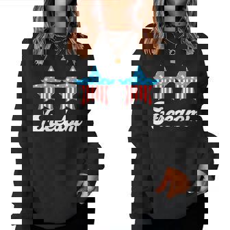 Groovy Freedom 4Th Of July Matching Couples Women Sweatshirt | Mazezy