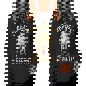 Guess What Chicken Butt Chicken Lover Chicken Meme Women Sweatshirt - Monsterry