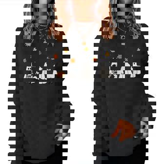 Halloween For Costume Cute Black Cats Ghost Women Sweatshirt | Mazezy