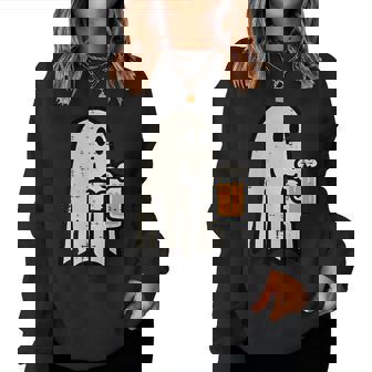 Halloween Ghost Drink Lazy Costume Party Dad Women Women Sweatshirt - Thegiftio