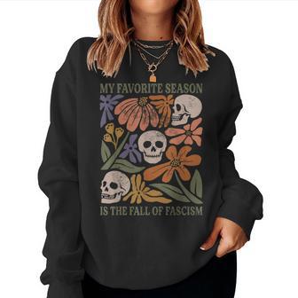 Halloween Retro My Favorite Season Is The Fall Of Fascism Women Sweatshirt - Thegiftio UK