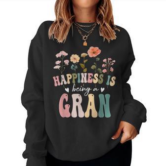 Happiness Is Being A Gran Floral Gran Mother's Day Women Sweatshirt - Thegiftio UK