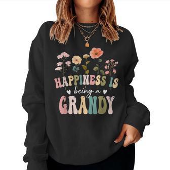 Happiness Is Being A Grandy Floral Grandy Mother's Day Women Sweatshirt - Thegiftio UK