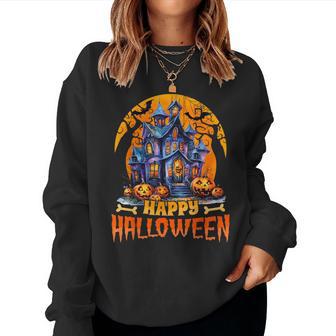 Happy Halloween Haunted House Halloween Costumes Men Women Sweatshirt - Thegiftio UK