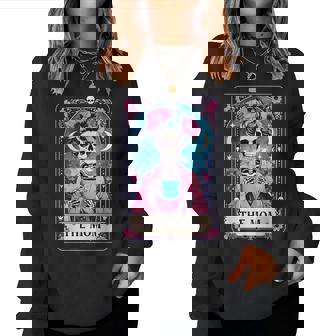 Happy Mother's Day The Mom Tarot Card Skeleton Mama Coffee Women Sweatshirt - Monsterry