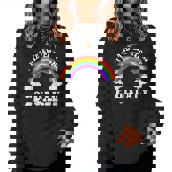 I Hate Everyone Equally Lgbtq Pride Flag Rainbow Women Sweatshirt - Monsterry