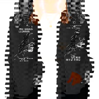 Hello Darkness My Old Friend Crow Coffee Spooky Halloween Women Sweatshirt - Thegiftio