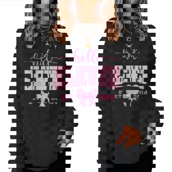 Hello Eleven Est 2014 Cute Coquette Bow 11Th Birthday Girl Women Sweatshirt - Thegiftio