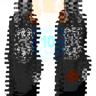 Hello Ten Double Digits Cute Coquette Bow 10Th Birthday Girl Women Sweatshirt - Thegiftio