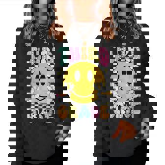 Hello Third Grade Smile Face Back To School Girls 3Rd Grade Women Sweatshirt | Mazezy