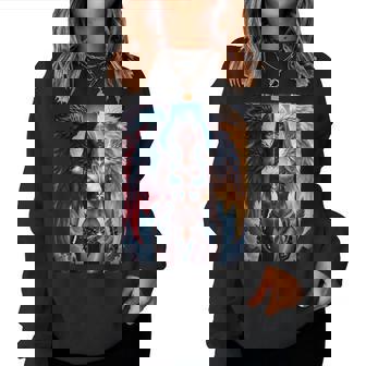 Hot Girl On 男性用 ハーフエンジェル&ハーフデーモンガール レディーススウェットシャツ - Kawaiitshirt