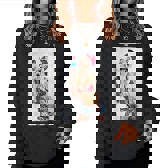 Hot Girl On 男性用 セクシー アイス ポップ ピンナップ 3 グランジ レディーススウェットシャツ - Kawaiitshirt