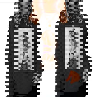 Hot Girl On 男性用 紫のセクシーなモデル レディーススウェットシャツ - Kawaiitshirt