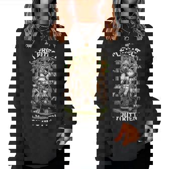 I'll Protect You Kitten Wolf Meme Joke 皮肉な女性 男性 レディーススウェットシャツ - Kawaiitshirt