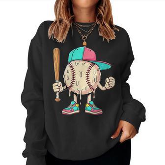 Ice Cream Drip Baseball Spots Baseball Drip For Girls Boys Women Sweatshirt - Thegiftio UK