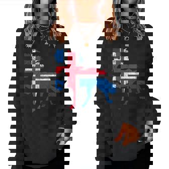 Icelandic Horse Dressage Cavalier Cheval Islandais Chevaux Lut Sweat-shirt pour femme - Cadeauxyz