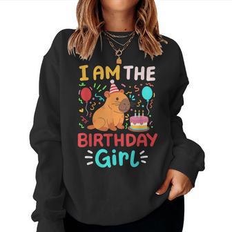 I'm The Birthday Girl Cute Capybara Bday Family Matching Women Sweatshirt - Thegiftio UK