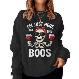 I'm Just Here For The Boos Halloween Skeleton Women Women Sweatshirt - Thegiftio UK