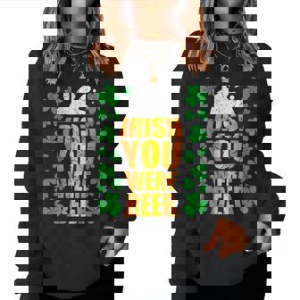 Irish You Were Beer 聖パトリックの日 ビアマグ 面白い レディーススウェットシャツ - Kawaiitshirt