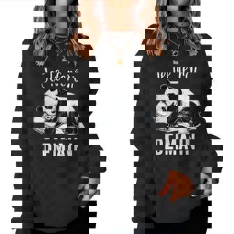 Je Fais Demain La Flemme Humour Panda Drôle Sweat-shirt pour femme - Cadeauxyz