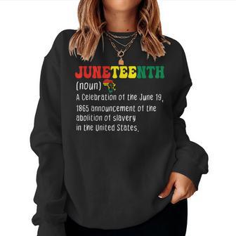 Junenth Definition Celebrating Black Freedom Women Sweatshirt - Monsterry