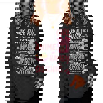 Just A Girl Who Loves Anime Ramen Sketching Japan Kawaii Women Sweatshirt - Thegiftio