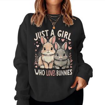 Just A Girl Who Loves Bunnies Rabbit Women Sweatshirt - Thegiftio UK