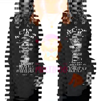 Just Mom Who Loves Her Maltipooママ レディーススウェットシャツ - Kawaiitshirt