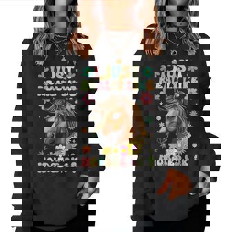 Just Really Like Horses グルーヴィーな乗馬 乗馬 レディーススウェットシャツ - Kawaiitshirt