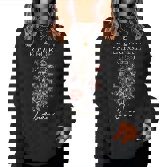 Karaoké Queeninger Microphoneintage Fleurs Chanteur Sweat-shirt pour femme - Cadeauxyz