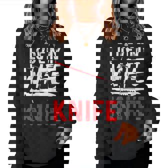 メンズ Knife Collector I Love My Wife ナイフ レディーススウェットシャツ - Kawaiitshirt