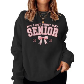 My Last First Day Senior 2026 Retro Groovy Tie Dye Women Sweatshirt - Thegiftio UK