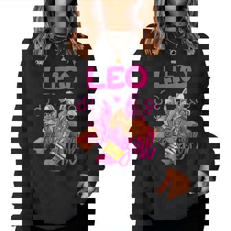 Leo Girl Birthday Sneakers Zodiac Sign Bday Girl Women Sweatshirt | Mazezy