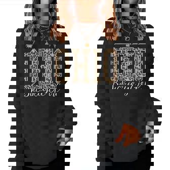 Leopard Print Buckeye Girl Ohio Home Buckeye State Women Sweatshirt - Seseable