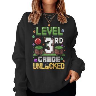 Level 3Rd Grade Unlocked Video Game First Day Back To School Women Sweatshirt - Thegiftio UK