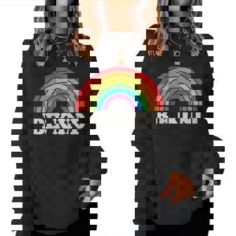 Lgbtq Be Kind Pocket Gay Pride Lgbt Ally Rainbowintage レディーススウェットシャツ - Kawaiitshirt