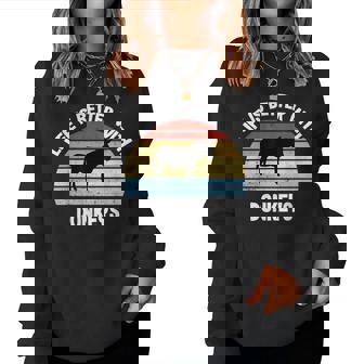 Life Is Better With Donkeys Women Sweatshirt - Novitaregali