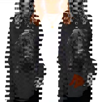 Love Is Labrador Retriever シャツ ブラック ラボ Mom Dad Dog Lover レディーススウェットシャツ - Kawaiitshirt