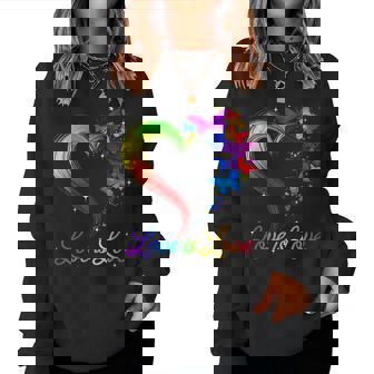 Love Is Love Lgbt Butterfly Heart Rainbow Gay Lesbian Pride Women Sweatshirt - Thegiftio