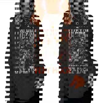 I Love My Mom Very Much Hard Skeleton Meme Bootleg Women Sweatshirt - Monsterry